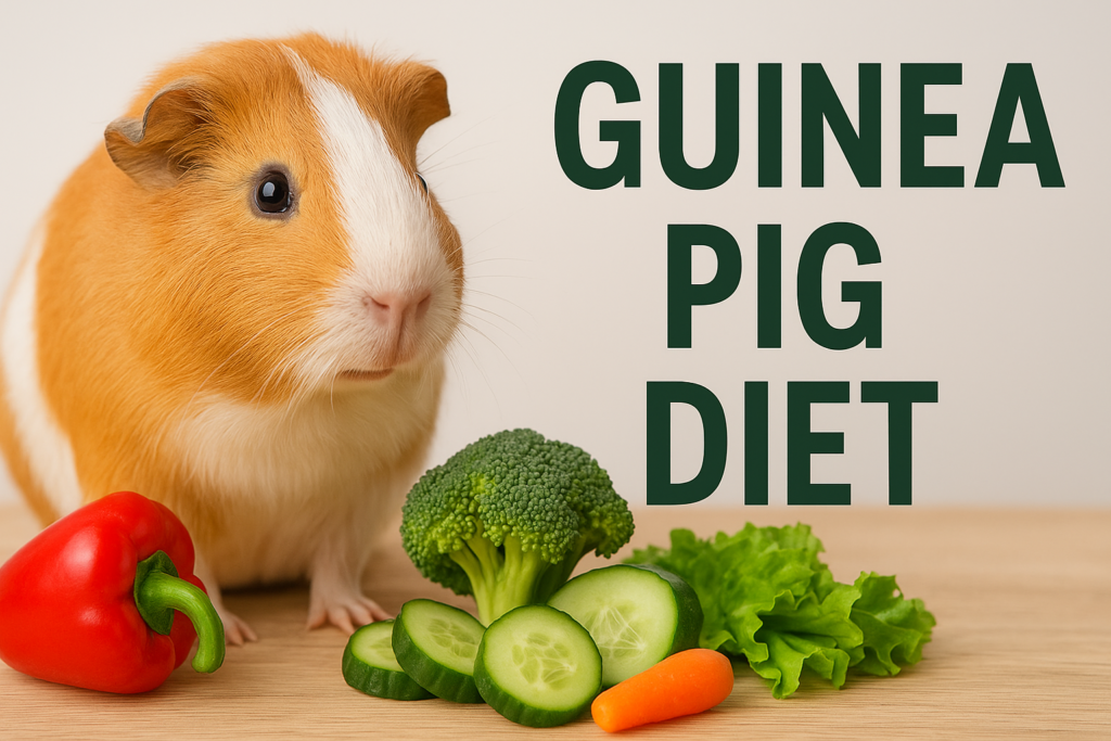“Adorable guinea pig with healthy balanced diet essentials”